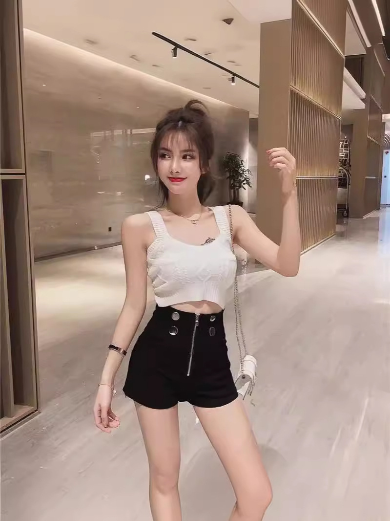 Shorts Women's 2024 Spring New Korean-style High Waist Slim-fit Women's Pants Slim-fit Shorts All-match Fashion A- line Pants