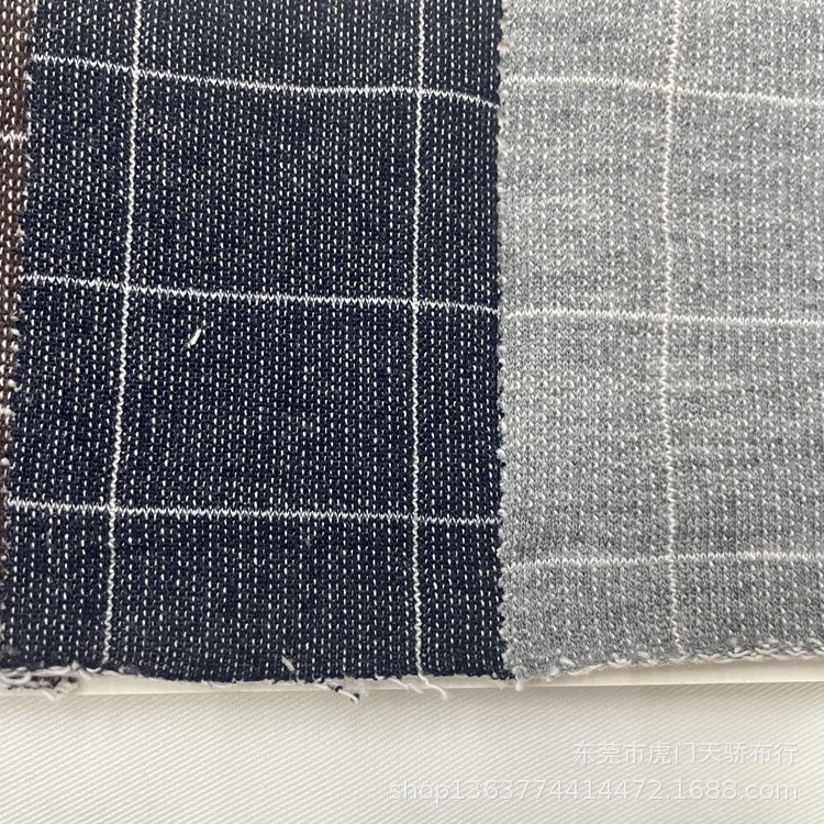 Picture of Spot supply knitted polyester cotton yarn-dyed plaid 200g plaid polyester cotton sweater yarn-dyed plaid