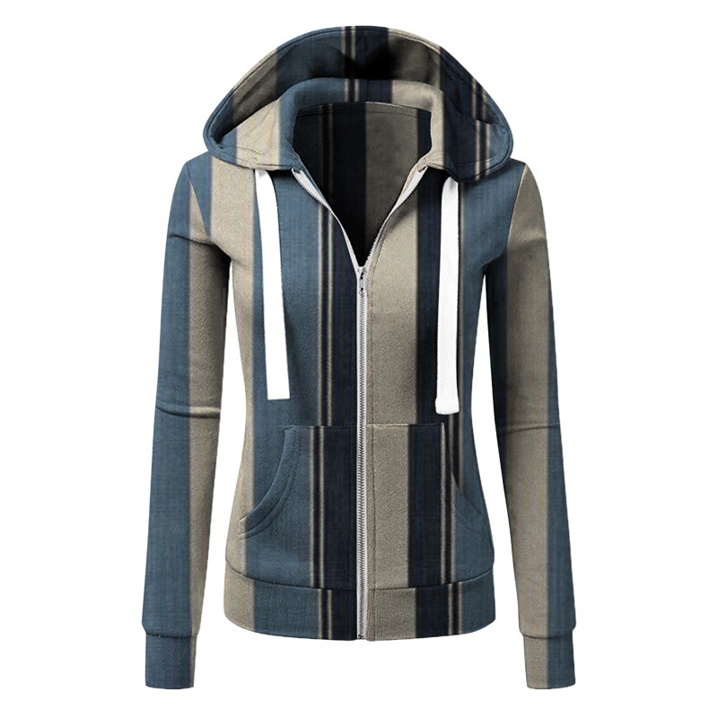 Amazon Sweatshirt Cotton Autumn and Winter Women's Sweatshirt, Sports Cardigan Zipper Hooded Sweatshirt Jacket