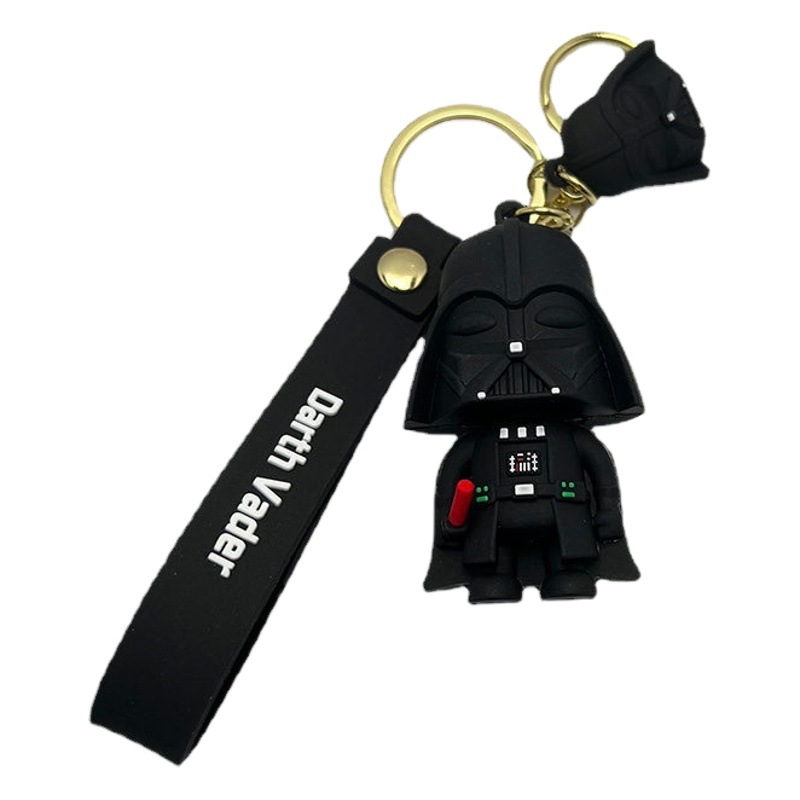 Black samurai creative car key chain pendant fashion cartoon exquisite doll pair of net red small gifts wholesale