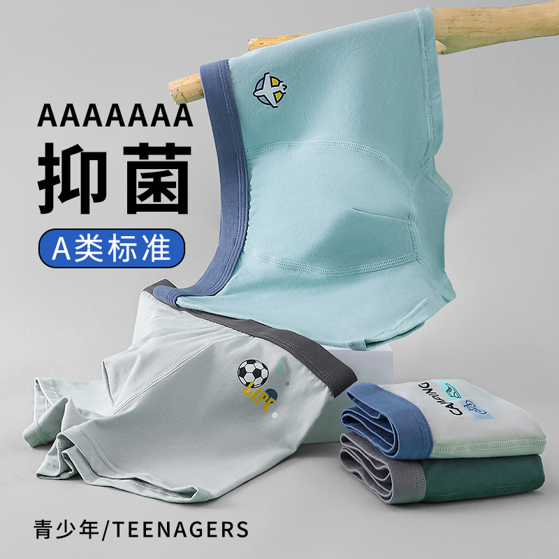Picture of Teen Underwear Men's Pure Cotton Underwear Student Development Period Boys Junior High School Students Fat Children High School Students Big Children Shorts