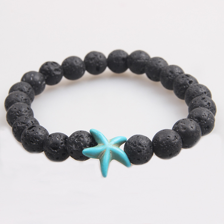 Picture of Zhou Lianfa 10 European and American Cross-border Bohemian Style Foreign Trade Starfish Tiger Eye Volcanic Stone Bracelet Summer Bracelet
