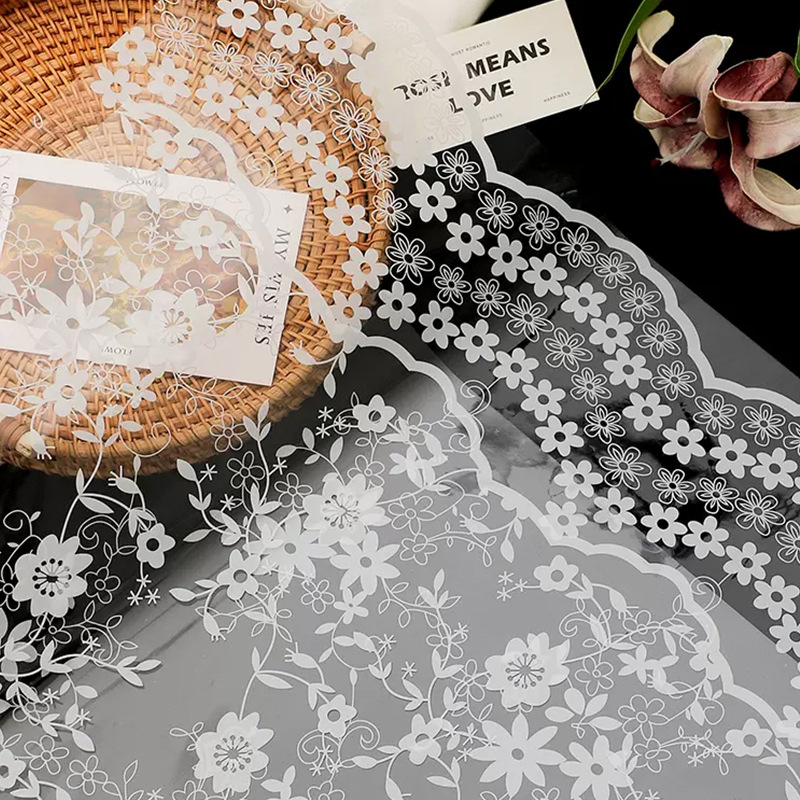 Valentine's Day Transparent Lace Cellophane Waterproof Flower Wrapping Paper Rose Bouquet Wrapping Flower Paper Flower Shop Floriculture Material