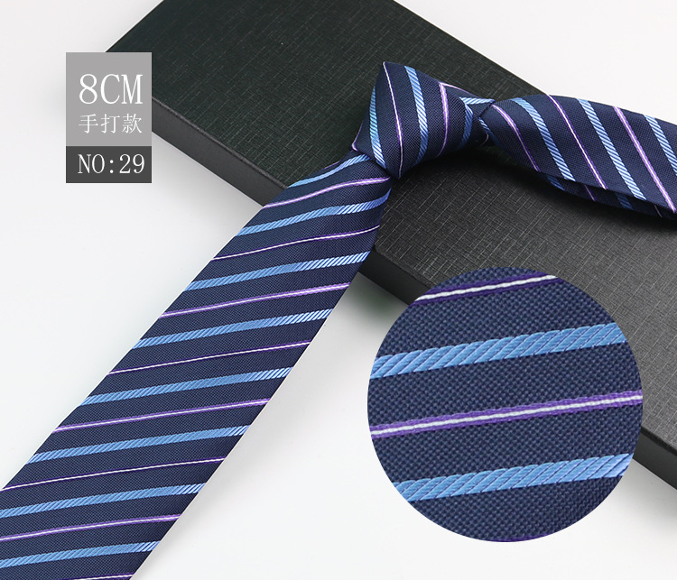 Picture of Men's Tie Business Shirt Stripesd Security Professional Formal Wear Wholesale Plus Logo Manufacturer 8cm Hand-Made