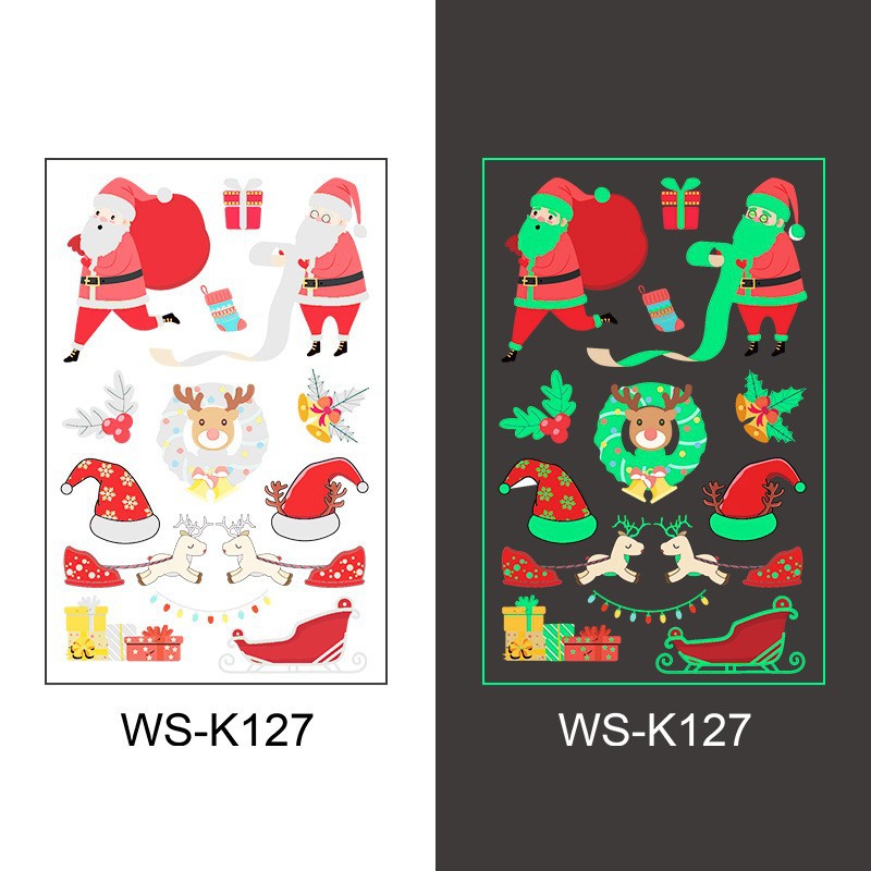 Picture of New Christmas Luminous Tattoo Sticker Children's Cartoon Snowflake Face Decoration Gift Waterproof Sweat Luminous Sticker