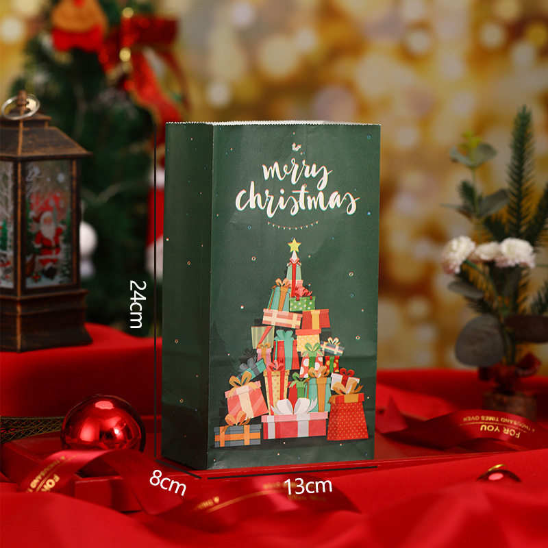 Picture of Spot New Christmas Kraft Paper Bag Christmas Eve Handbag Candy Gift Bag Apple Packaging Gift Paper Bag
