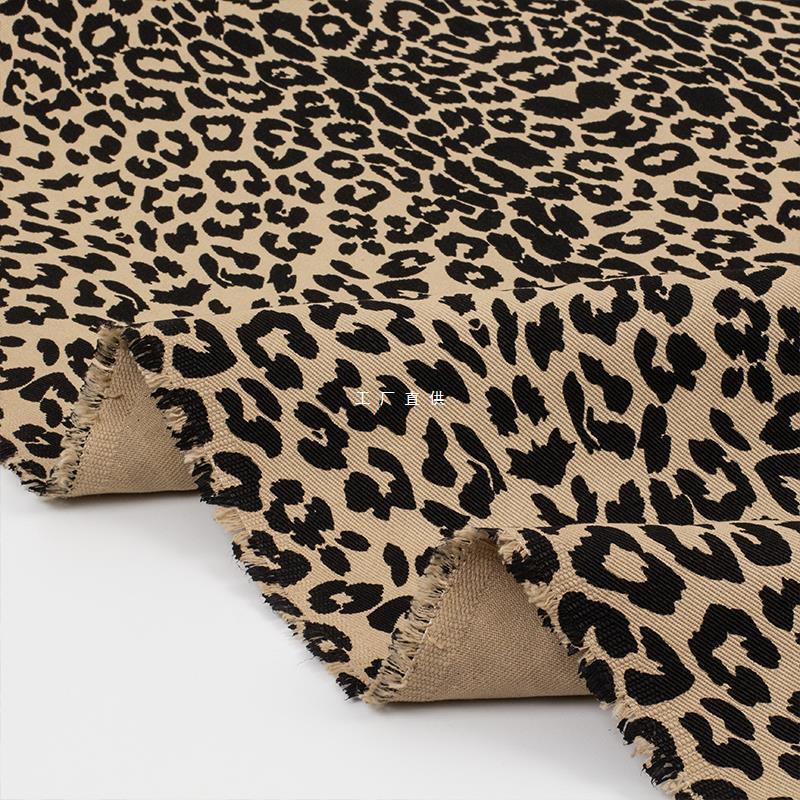 Profile Rigid Leopard Print Cotton Fabric Thickened Handmade DIY Bag Blazer Designer Fabric