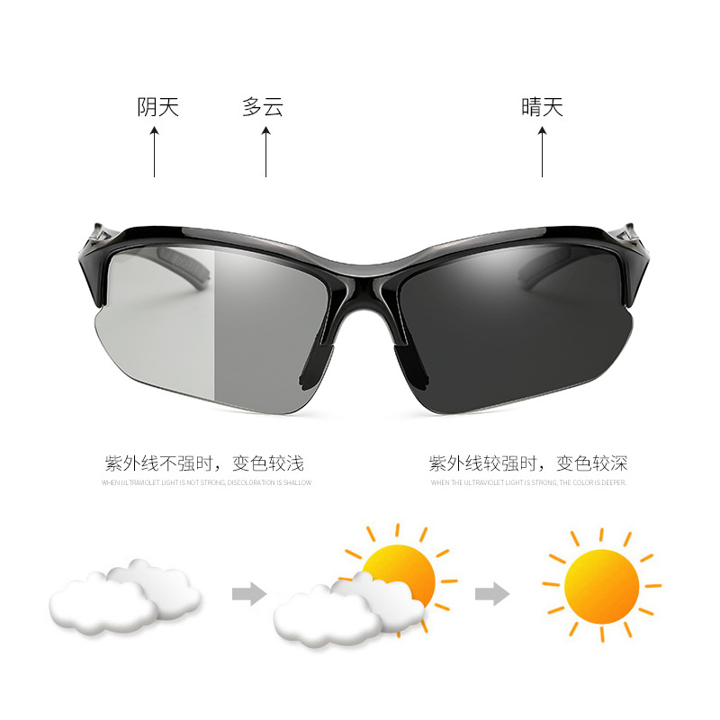 Picture of Yusha new men and women polarized sunglasses 9301 sunglasses cross-border riding glasses outdoor color changing sunglasses
