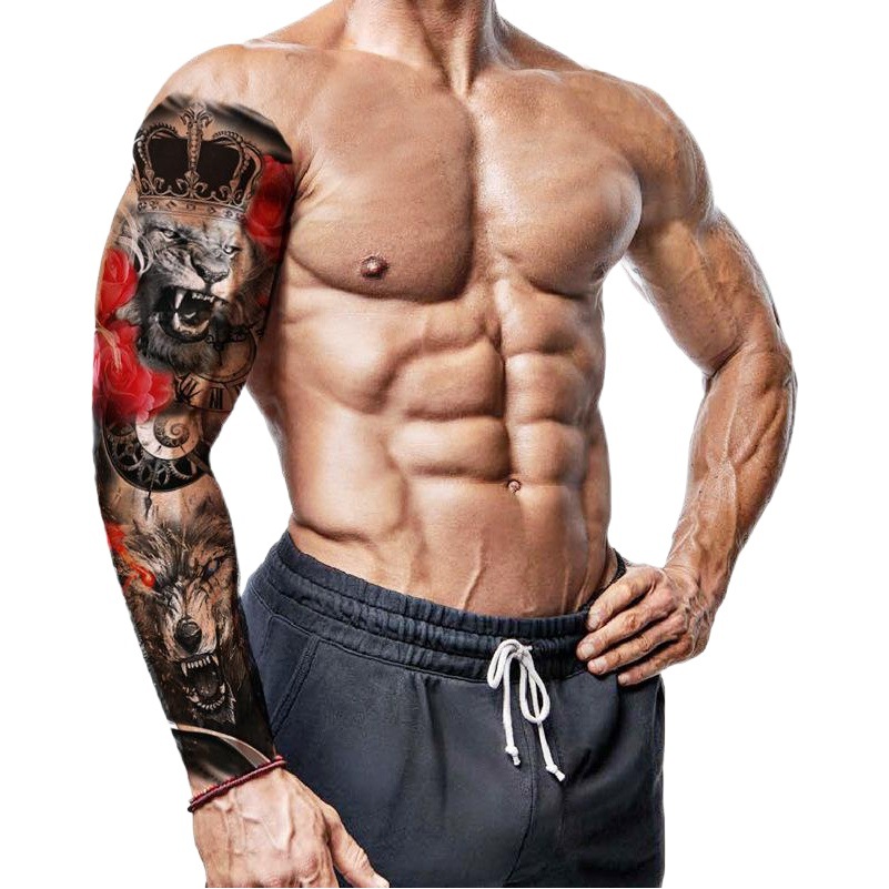 Full arm tattoo stickers manufacturers in stock wholesale Jesus virgin crown lion waterproof tattoo stickers cross-border supply