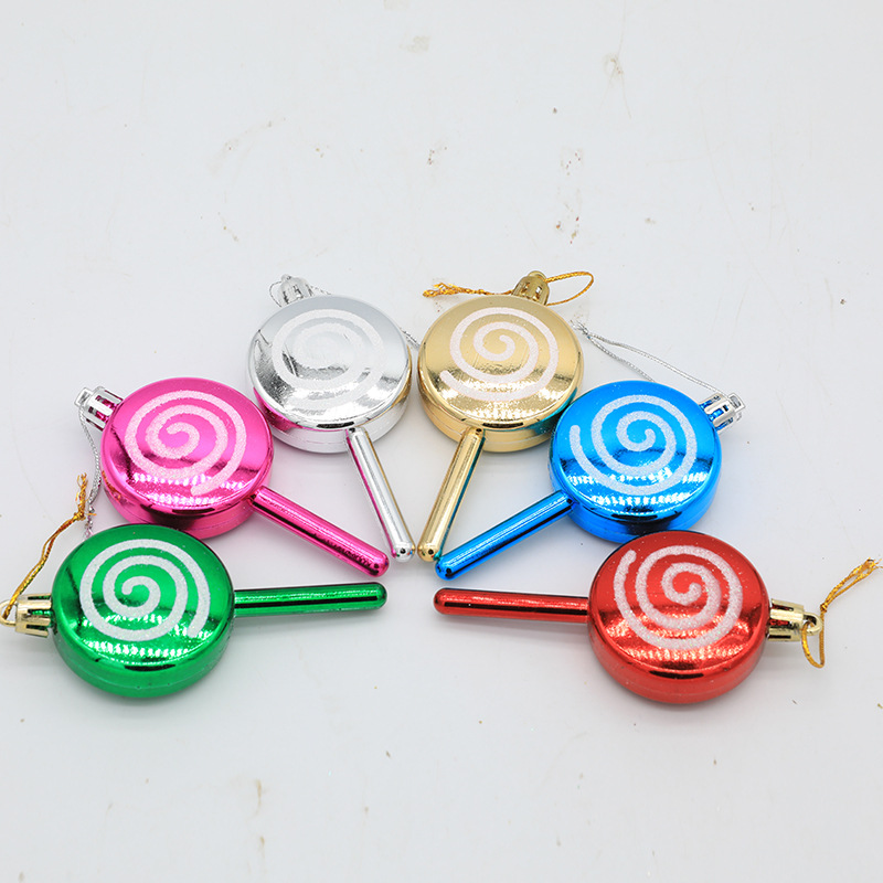 Christmas scene Christmas tree layout pendant cross-border Christmas Lollipop pendant color wave candy pendant pendant