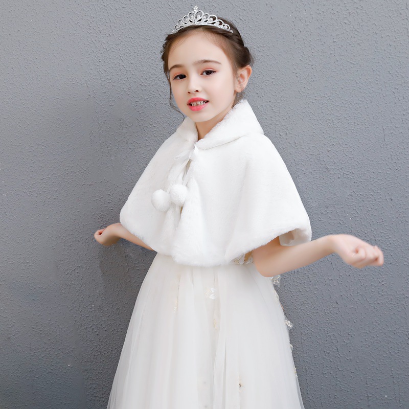Picture of Children's dress shawl women's Cape flower children's autumn and winter girls small Cape Princess skirt coat warm wholesale
