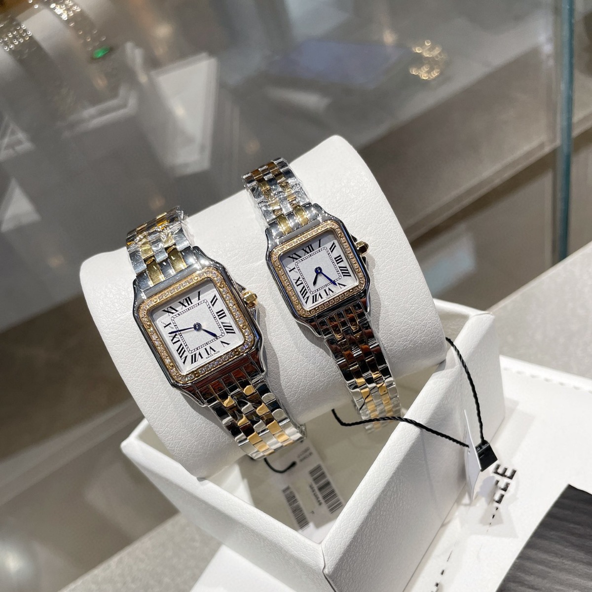 Micro-business generation card issuer classic cheetah series retro square quartz women's watch diamond Roman fine steel boutique square