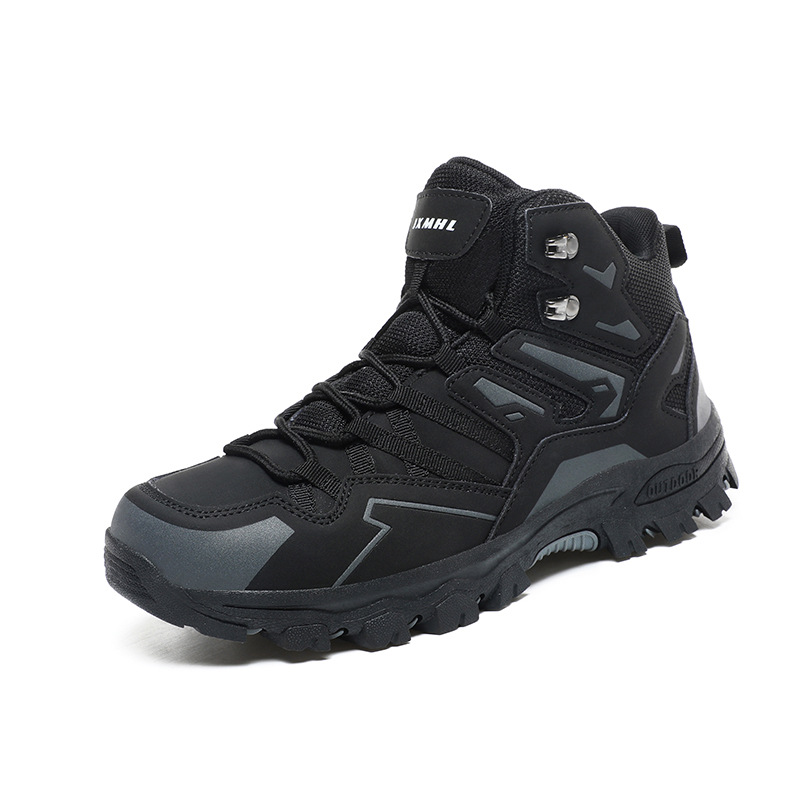 Autumn and winter plus size new foreign trade men's shoes hiking shoes couples high-top leather cross-border outdoor hiking cross-country shoes wholesale