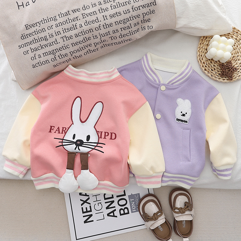 Picture of Girls' Autumn Long Sleeve Coat Trendy New Arrival Baby Boys' Stylish Fashionable Three-Dimensional Rabbit Head Cardigan Long Sleeve Coat