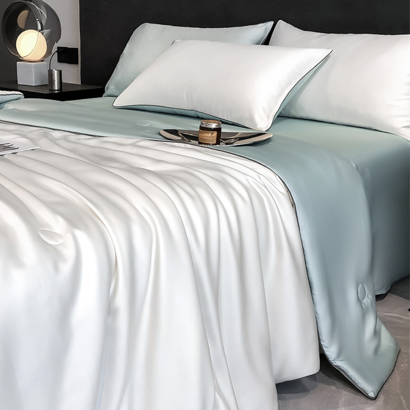 Picture of Class A Lyocell Fiber Tencel Summer Quilt Four-piece Superior Air-conditioning Quilt Summer Cool Quilt Core Machine Washable Thin Quilt