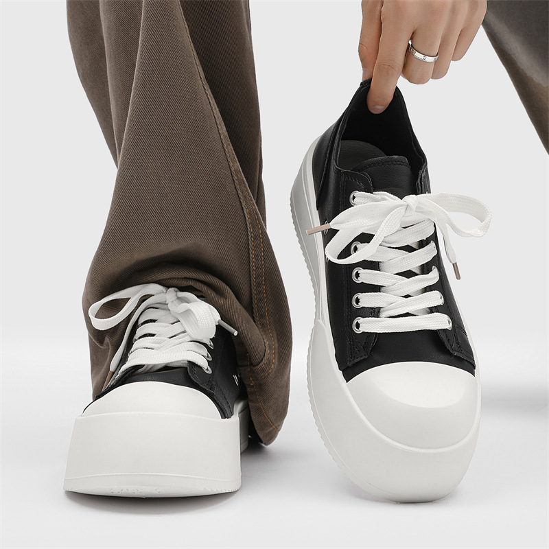 Men's Shoes Spring New Versatile Fashion Brand High-Bottom Korean High Street Thick-Soled Mickey Large-Toe Casual Sneakers for Men