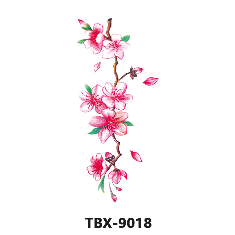 Picture of Waterproof sweat female flower tattoo stickers plant flower party sexy rose peony plum tattoo stickers tattoo