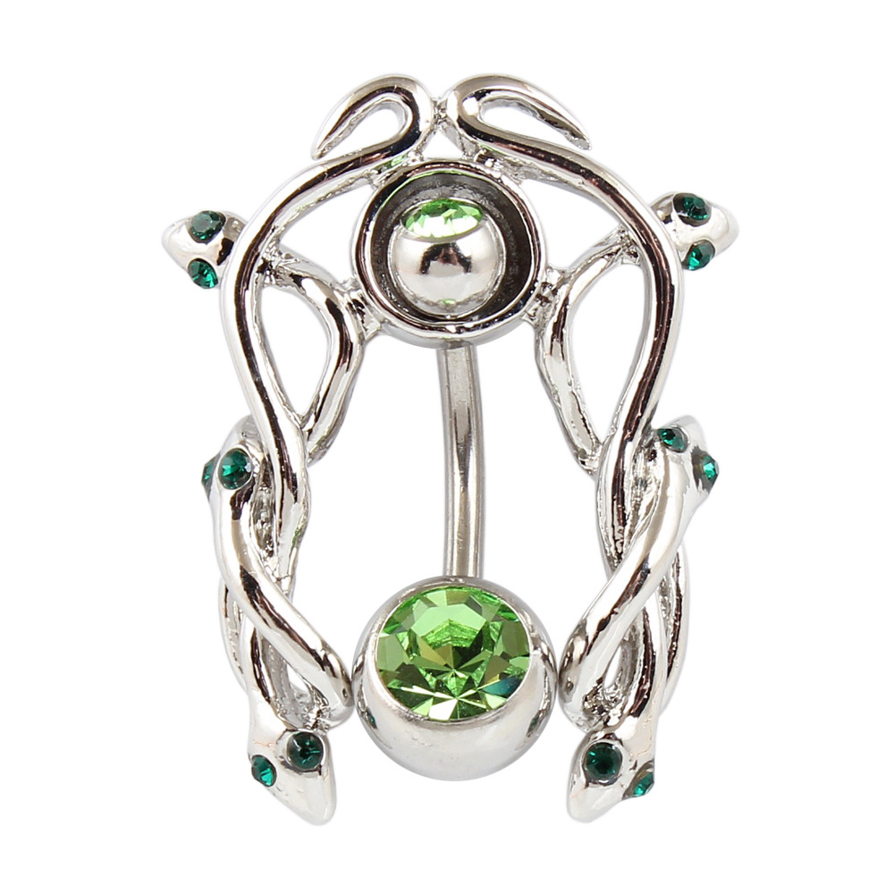 Amazon AliExpress wish Ebay hot sale 316 stainless steel snake-shaped navel nail navel nail body piercing jewelry