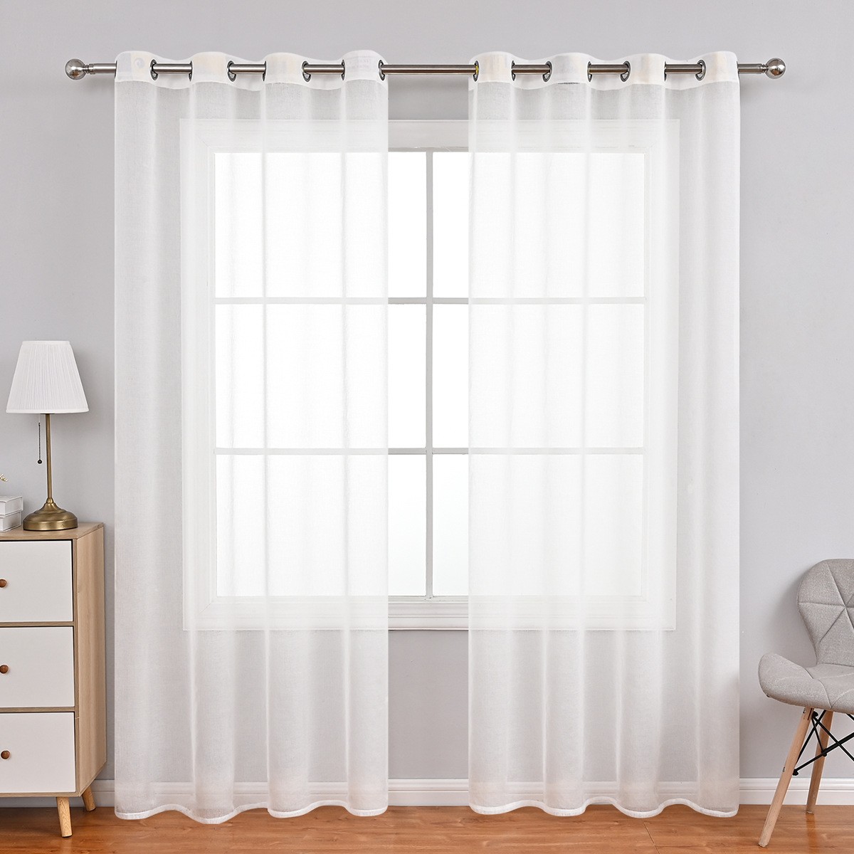 Cross-border solid color full Dolly window screen semi-shading curtains Amazon Meikeduo hot finished curtain wholesale