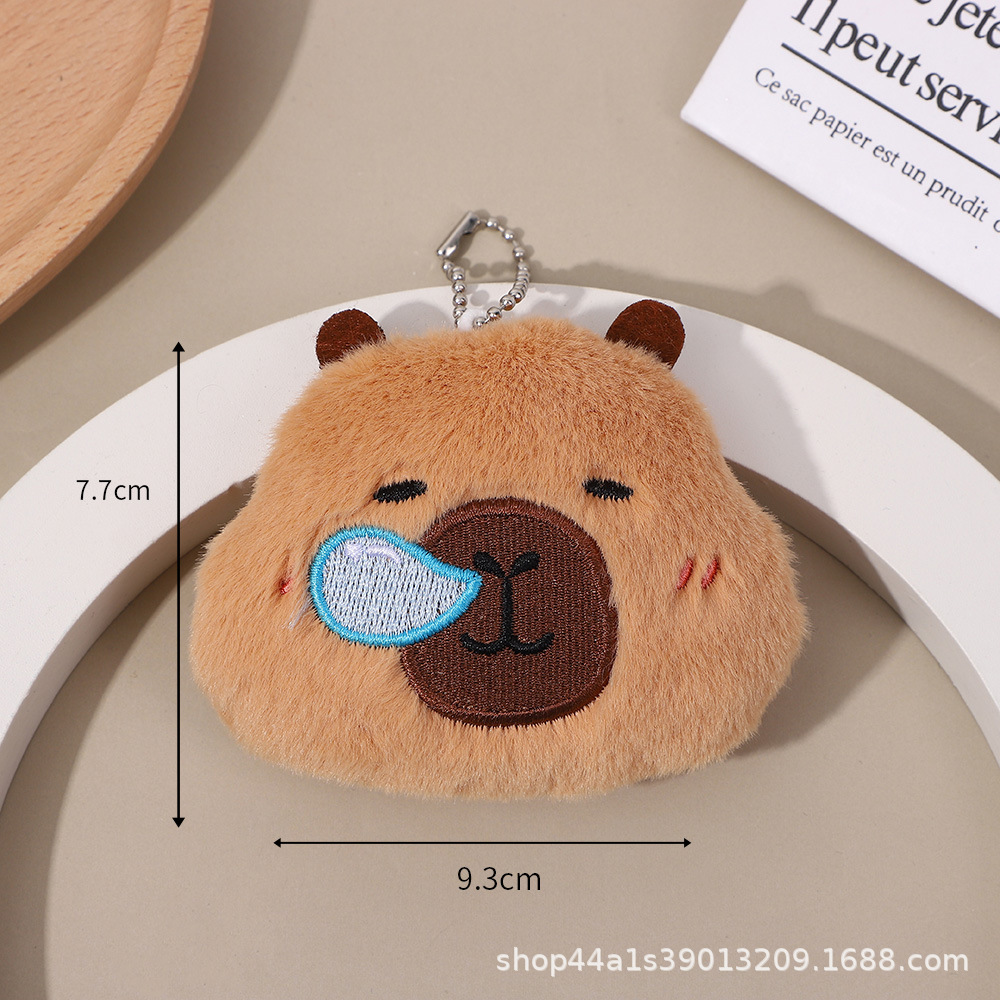 Picture of New Cute Sleepy Nose Capybara Squeaky Plush Pendant Expression Bag Capibala Bag Hanging Ornaments Wholesale