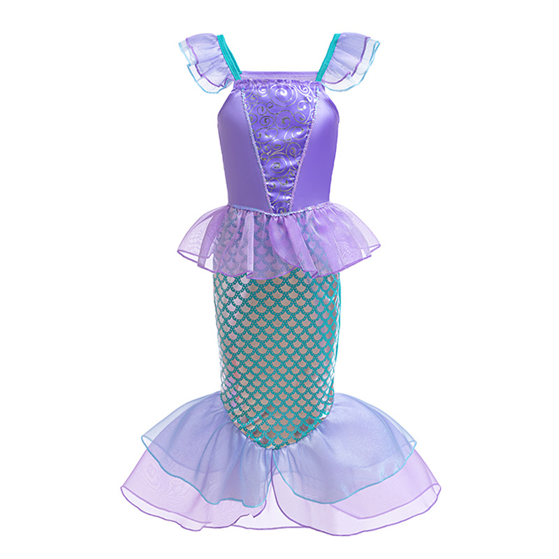 Mermaid Princess dress children's clothes girls' spring and summer new baby dress people fishtail ball gown