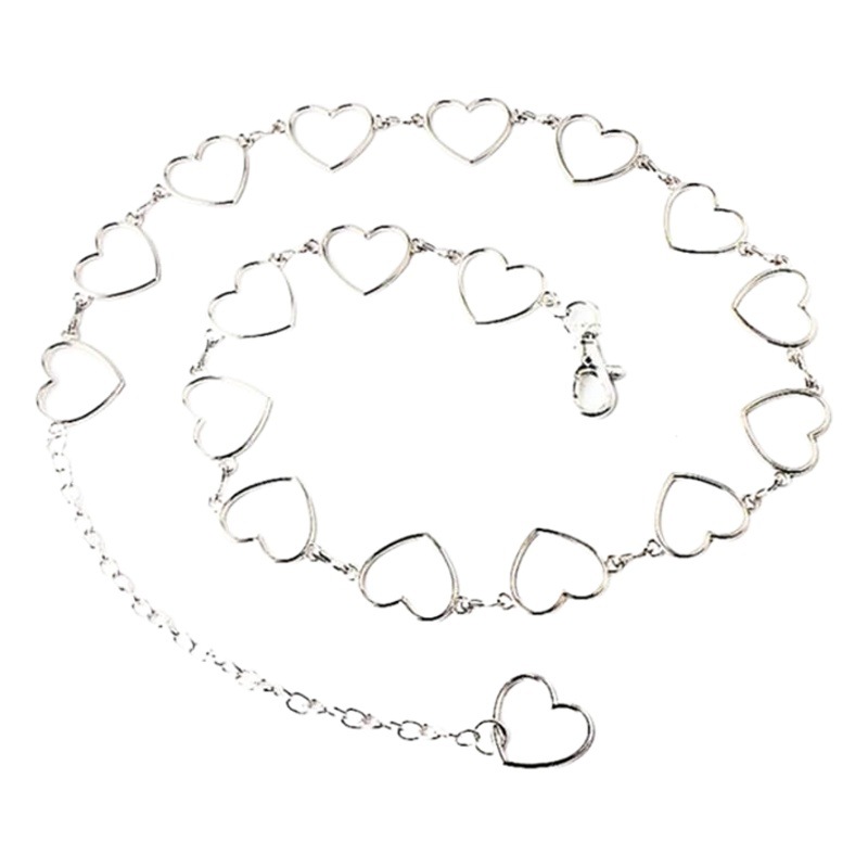 European and American Cross-Border Jewelry, Simple and Versatile, Hollow Heart-Shaped Oversized Peach Heart Waist Accessory, Hip-Hop Pants Chain, Waist Chain, Retro Trend