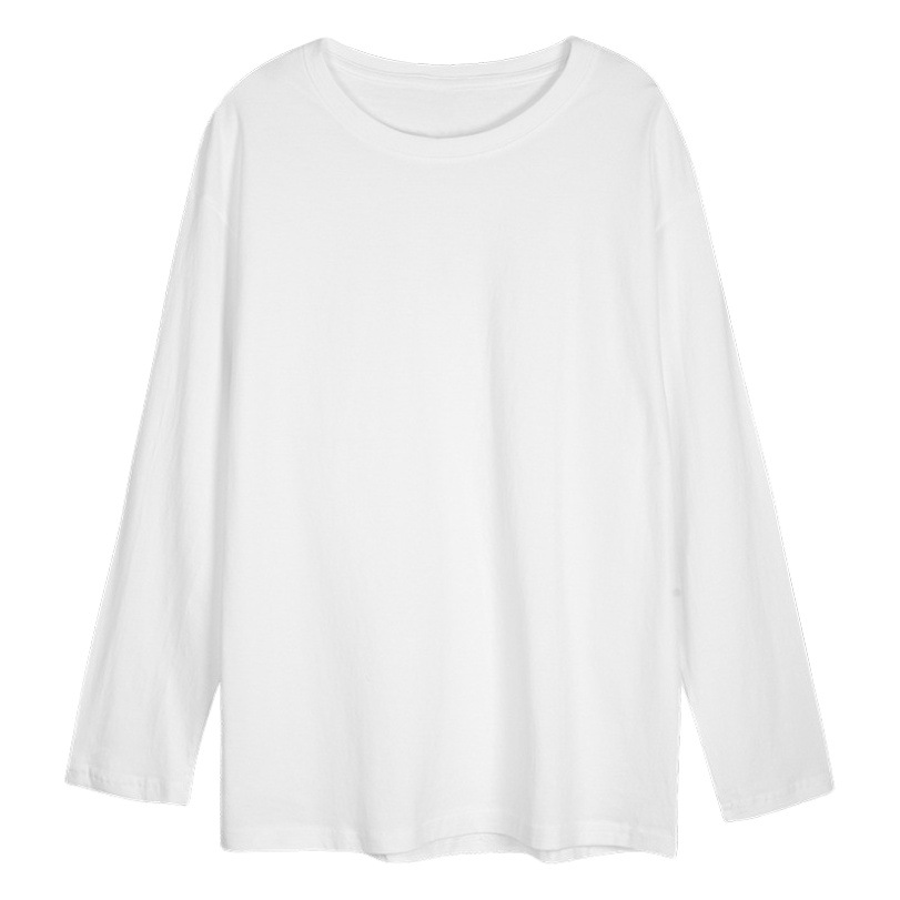 White T-Shirt for Women 2025 Autumn New Loose Inner Layer Base Shirt Long Sleeve Student Versatile Top Women's Fashion