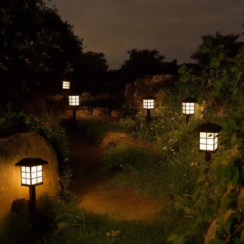 Picture of Solar Lawn Light Courtyard Garden Decorative Floor Insert Light LED Waterproof Outdoor Night Light Villa Landscape Light