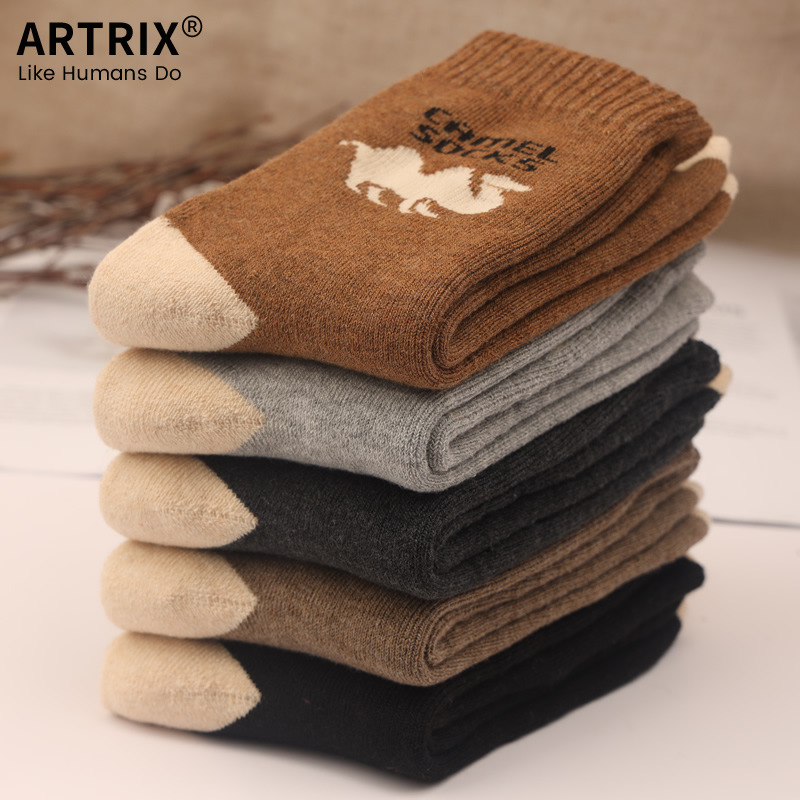 Camel pattern towel socks Terry socks men's socks thickened warm autumn and winter winter warm wool socks
