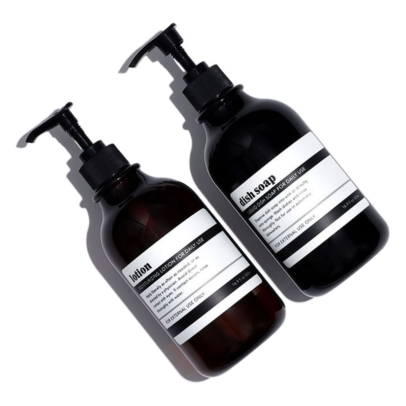 Spot Pet Plastic 300Ml/500Ml Round Shoulder Lotion Bottle Shampoo Bottle Refill Bottle Cosmetic Packaging Material