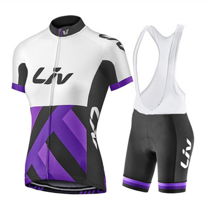 LIV cycling clothing women's team version short sleeve cycling clothing suit sweat-wicking breathable summer cycling clothing manufacturers wholesale