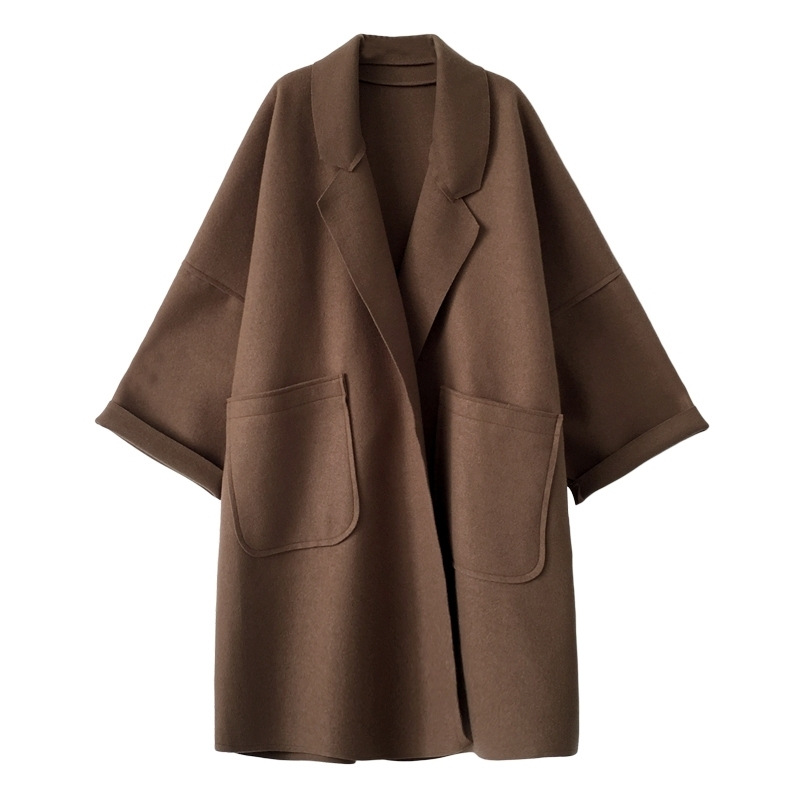 Picture of Cross-Border Women's Clothing 2025 Autumn and Winter New Woolen Outwear Korean Style Elegant Foreign Style Mid-Length Cape Woolen Outwear Trendy