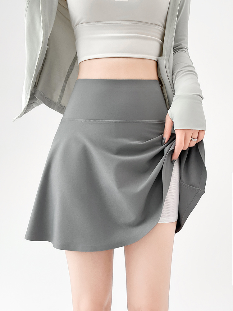 Sports Short Skirt Women's Summer Thin Fitness Grey Running Anti-running Light Loose High Waist Slim-fit Yoga Tennis Culottes