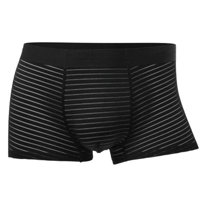 Double-layer Inner Thin Men's Underwear Men's Ice Silk Non-marking Boxer Shorts Summer Breathable Striped Boxer Ultra-thin Shorts