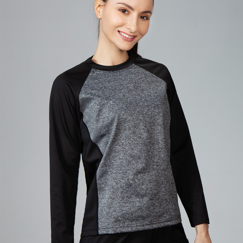 Picture of Cross-Border Large Size Long-Sleeved Sweat Suit Women's Running Sports Breathable T-Shirt 
 Fitness Tops, Sweat Suits, Dance Sweat Suits