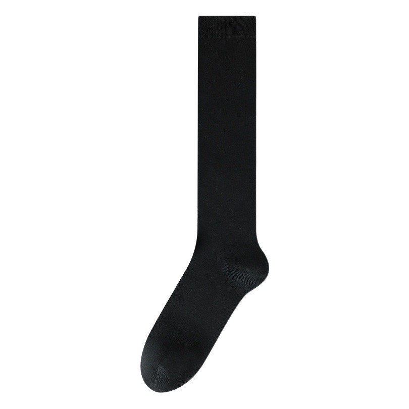 Spring and Autumn pure cotton socks women's black calf socks Korean style women's stockings boneless high socks JK socks women's stockings