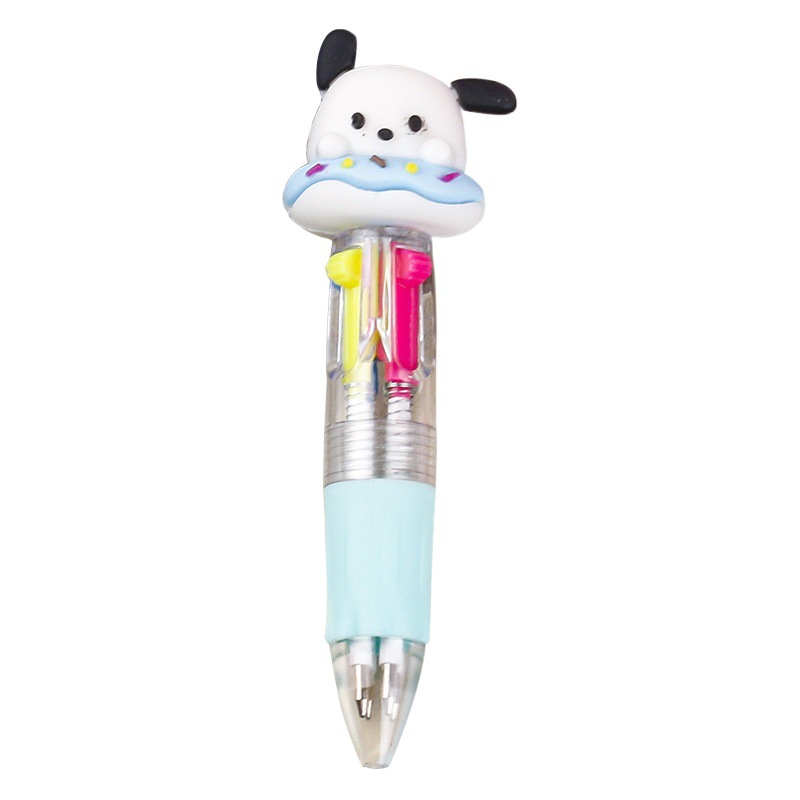 Cartoon doll head multi-color ballpoint pen girl heart four-color one mini hand account pen student stationery gift wholesale