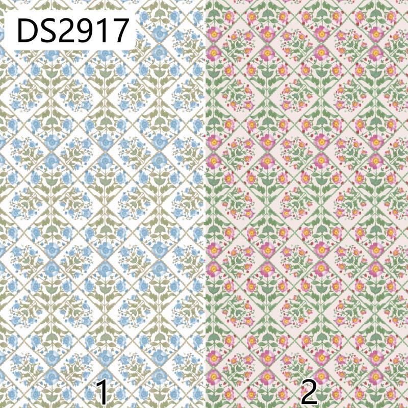 Vintage Nostalgic Style Plaid Floral Cotton 40 Cotton Poplin Digital Printing Children's Wear Shirt Bag Fabric