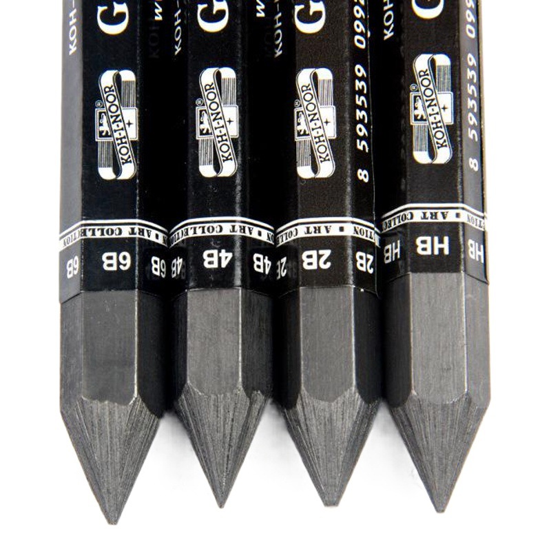 Czech Kool Joy Graphite Pencils 2B6B Bold Brush Hexagon Black Art Student Sketch Painting Carbon Strip