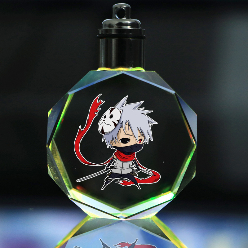 Picture of Naruto Peripheral Pendant Naruto Kakashi Sasuke I Ailuo Animation Luminous Crystal Keychain Wholesale