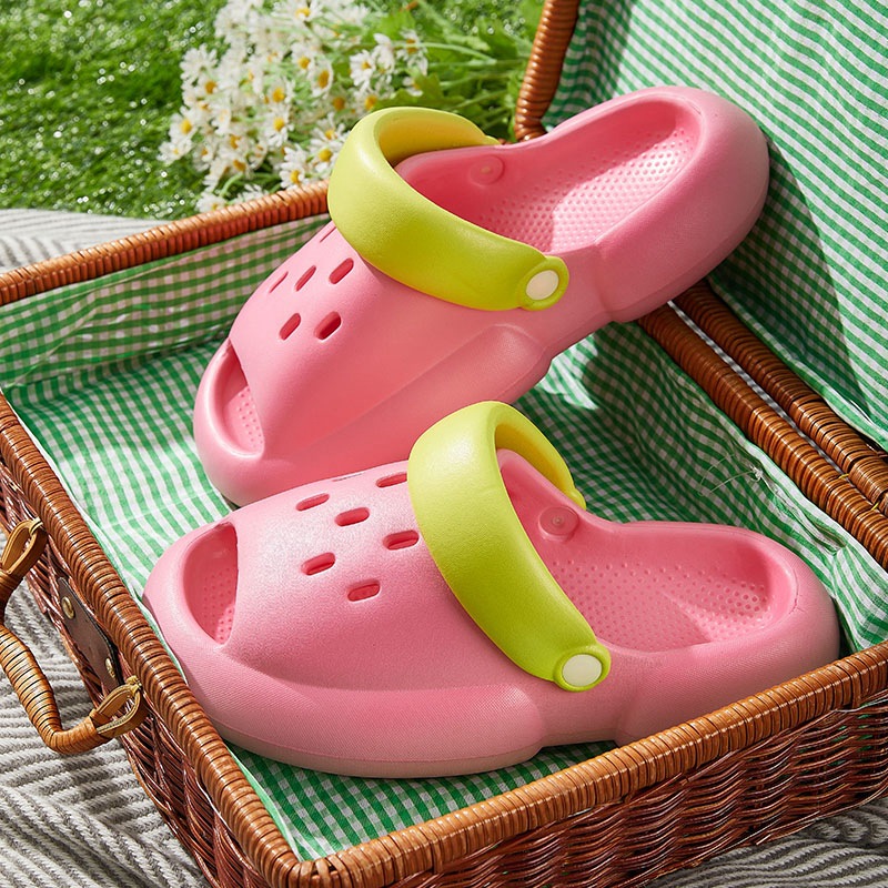 Picture of Ant Love Spring and Summer New Simple Solid Color Fish Mouth Hole Shoes for Couple Men and Women Comfortable Outer Wear Sandals and Slippers