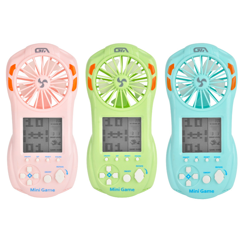 Picture of Cross-border Douyin Children's Electric Tetris Game Machine Summer Fan with Lighting Toys Supermarket Gifts