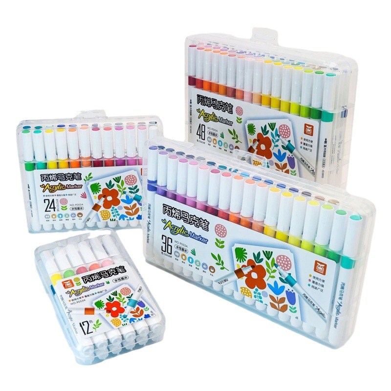 Picture of Dayico Pinchuang Acrylic Marker Pen 12/24/36/48/60 Color Watercolor Pen Painting Marker Highlight Pen Wholesale