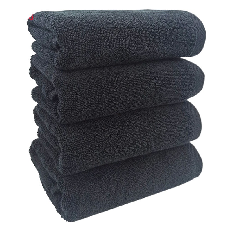 Cotton black square towel wholesale gift cotton non-fading small square towel soft absorbent advertising lettering logo customization