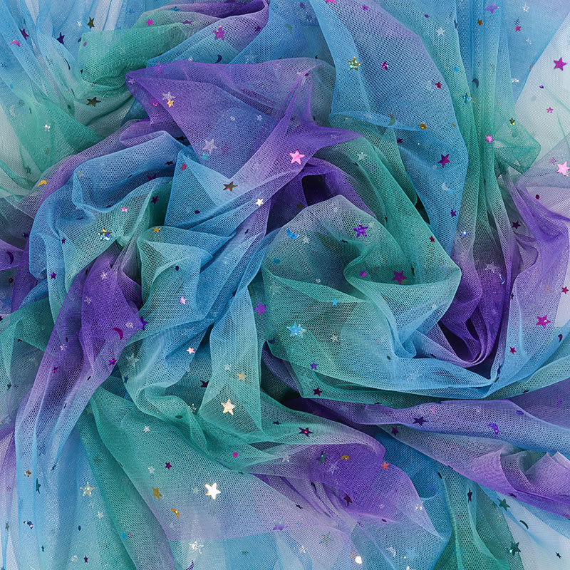 Picture of Scattered Tulle Yarn American Mesh Star Mesh Gauze Love Sequin Bronzing Fabric Mesh Sequin Fabric