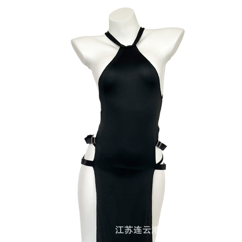 Picture of Sansheng Yin Sexy Lingerie Pure Desire High Split Long Skirt Cheongsam Pajamas Women's Hot Passion suit 8424