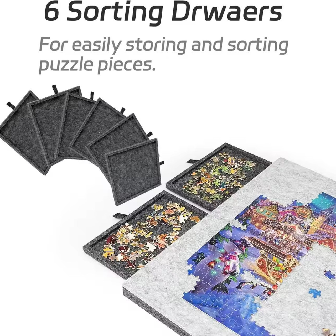 Felt Puzzle Board Fixed Board with Bracket Puzzle Table Storage Kidsren's Plane Puzzle 1000 Piece Puzzle Tilt