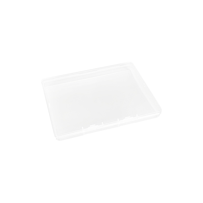 Picture of 1.7 high transparent plastic full empty box with lid sticker card organizing box electronic product model accessories storage box