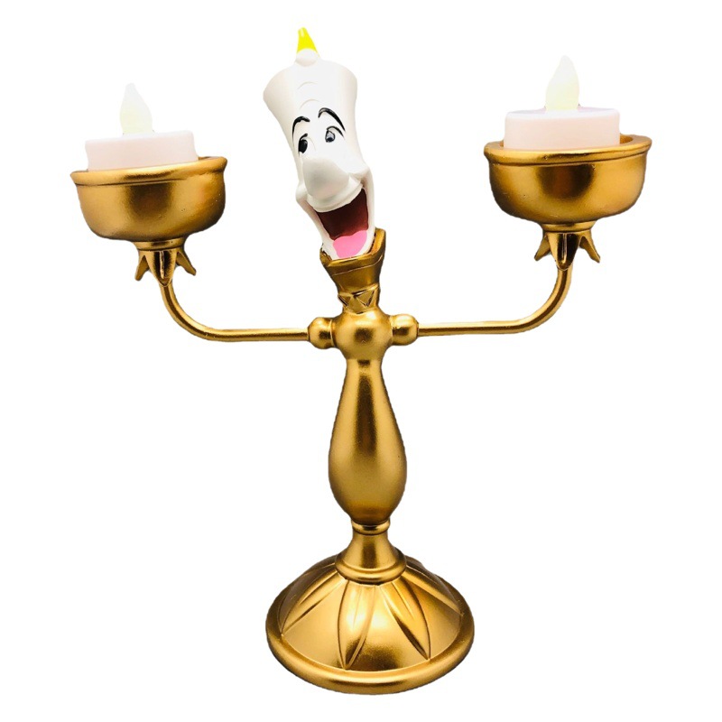 Beauty and the Beast Candlestick Lucya Candle Holder Led Night Light Ornament Alarm Clock Table Clock Ornament Table Lamp Gashiko