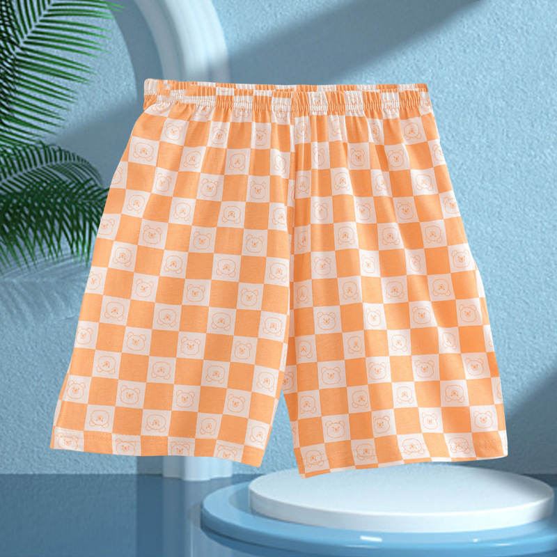 Picture of Boys' Pajamas Children's Summer Pure Cotton Short-sleeved Shorts Girls' Thin Home Clothes suit Big Children's Boys' Air-conditioning Clothes